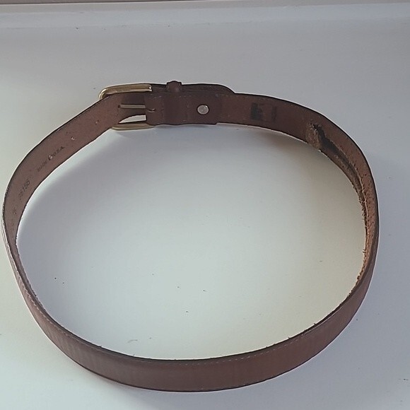 PATAGONIA Vintage leather belt with solid brass buckle Women's Size S - Picture 2 of 10